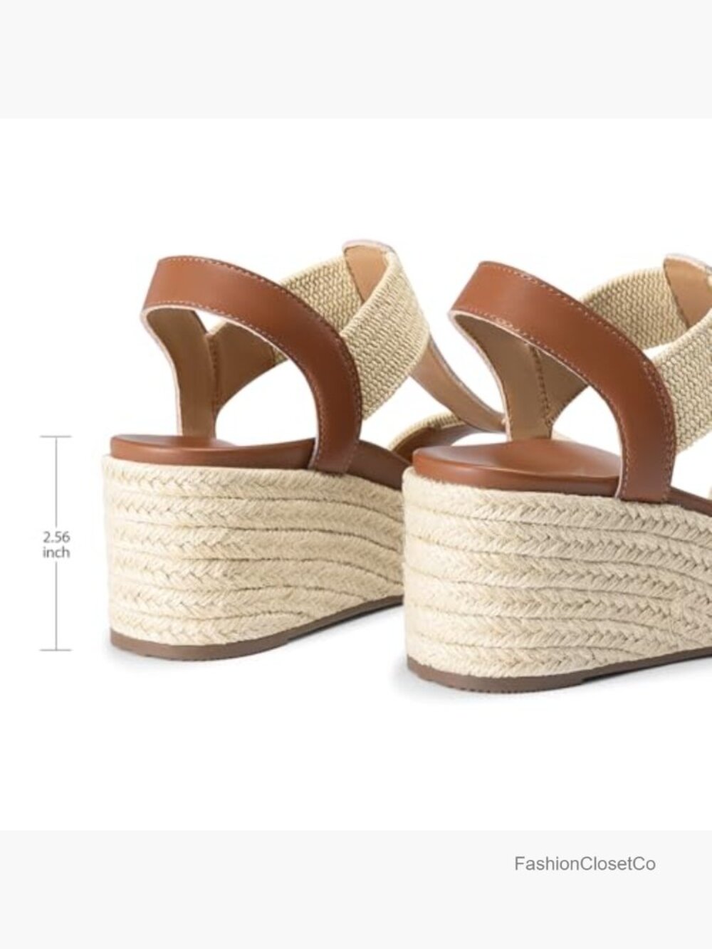 Women's Espadrille Platform Wedge Sandals Comfortable Arch Support Elastic Strap - Picture 6 of 7